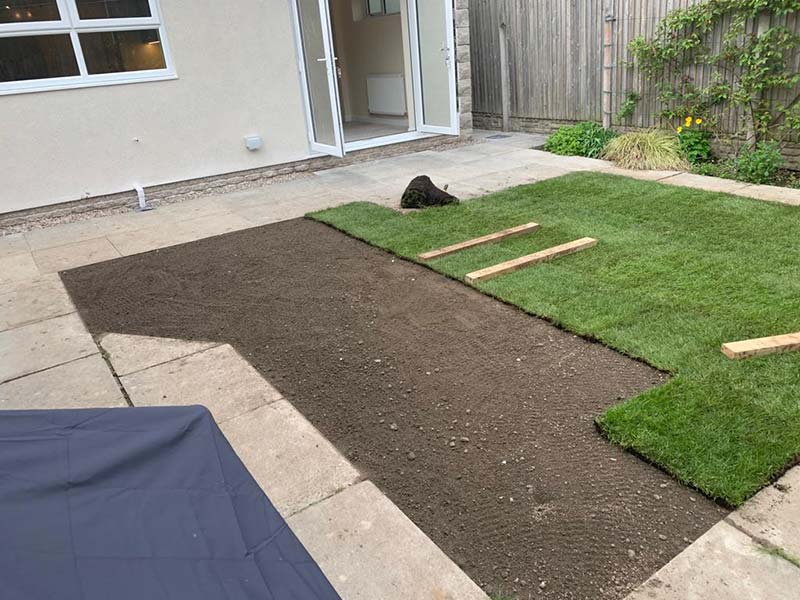 garden and lawn levelling before turf laying in Kendal