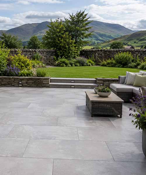 porcelain paving installation in Kendal Cumbria by JH Landscaping