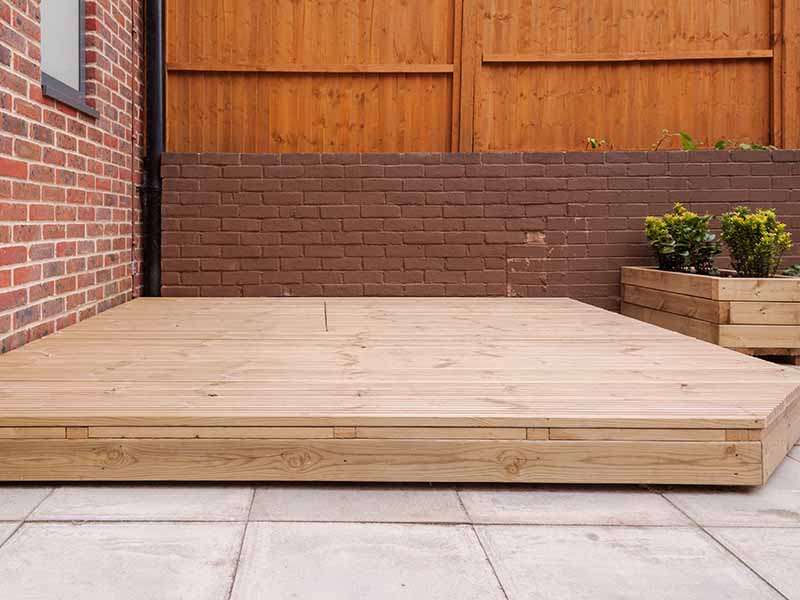 raised decking for sloping gardens in Kendal and Cumbria